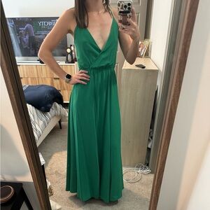 Lulu’s XS long green bridesmaid/wedding guest dress